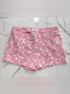 Old Navy Pixie Women’s Pink Floral Print Chino Jean Shorts Size 4 Regular